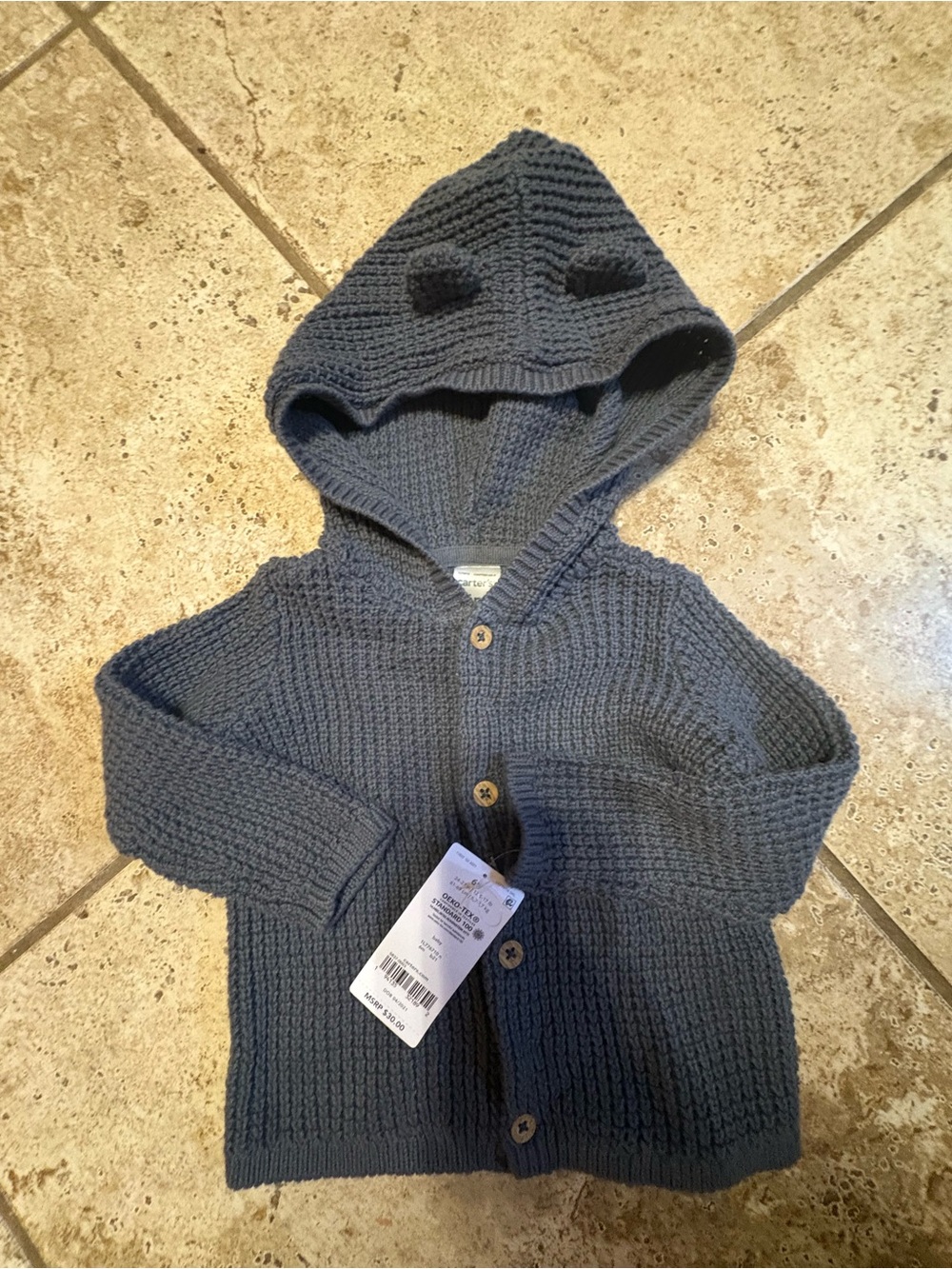 Carter’s hooded cable knit cardigan